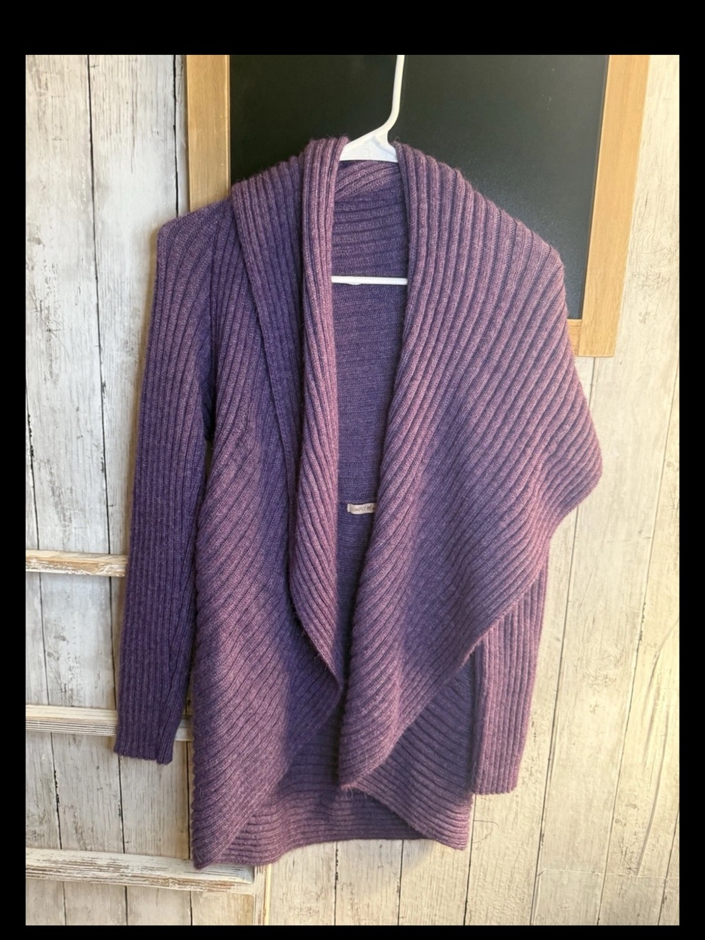 Simply Natural Alpaca Round Purple Sweater $259 Made In Peru One Size